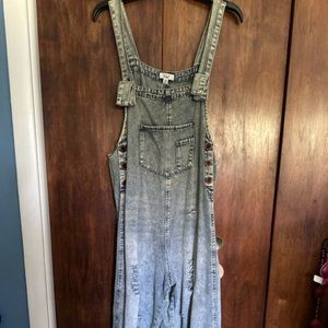 Three Bird Nest High Hopes Slouchy Denim Overalls Small